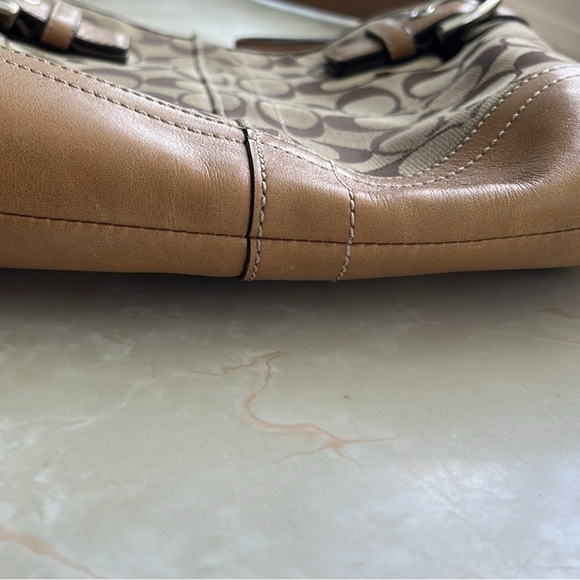 Vintage Coach Brown and Tan Shoulder Bag with Signature Monogram - Picture 4 of 7